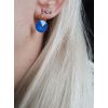 Ocelové náušnice - Opal Blue, 8 mm