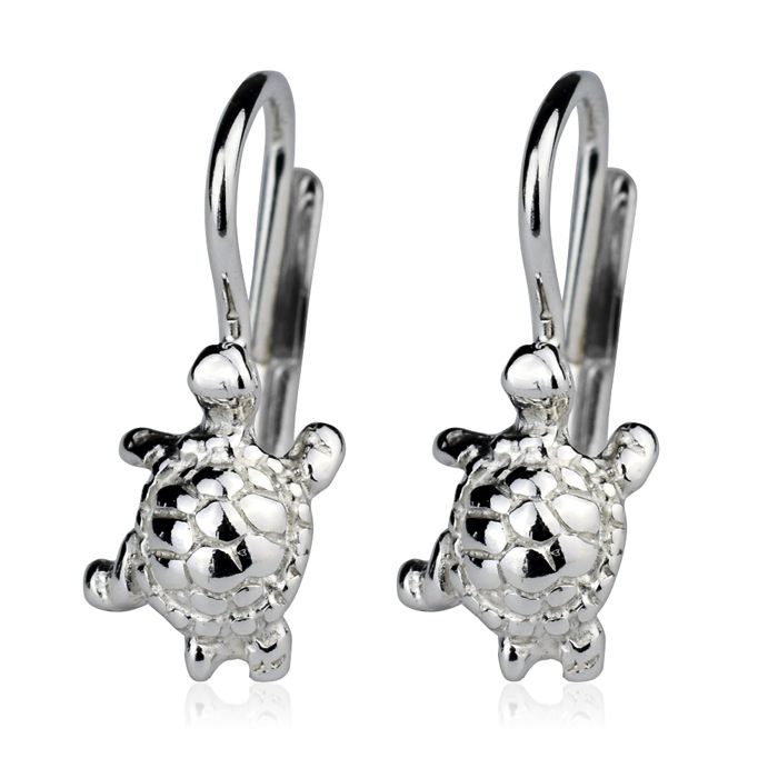 Stříbrné dívčí náušnice želvičky - ZB3607