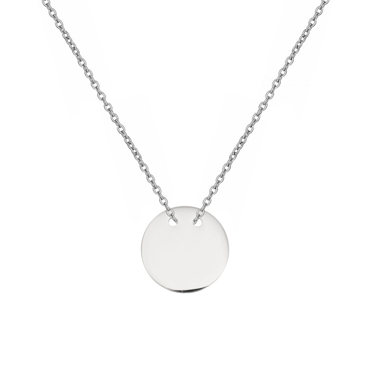 S4U Ocelový náhrdelník s kulatou destičkou - OPD0247-ST