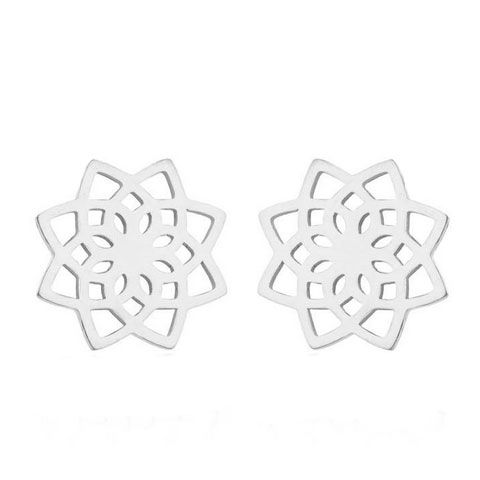 S4U Ocelové náušnice mandala - OPN1732-ST