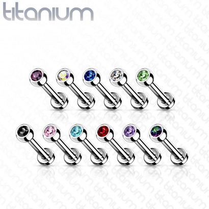 Piercing do brady TITAN, vnitřní závit, 1,2 x 8 mm, kulička 3 mm (tyrkysová)