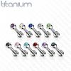 Piercing do brady TITAN, vnitřní závit, 1,2 x 8 mm, kulička 3 mm (duhová)