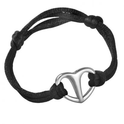Náramek - pamětní náramek, pietní náramek, náramek na popel srdce silver