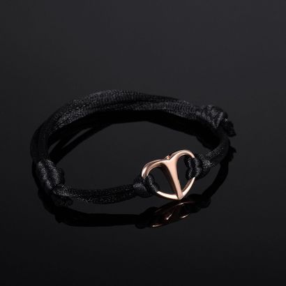 Náramek - pamětní náramek, pietní náramek, náramek na popel srdce rose gold