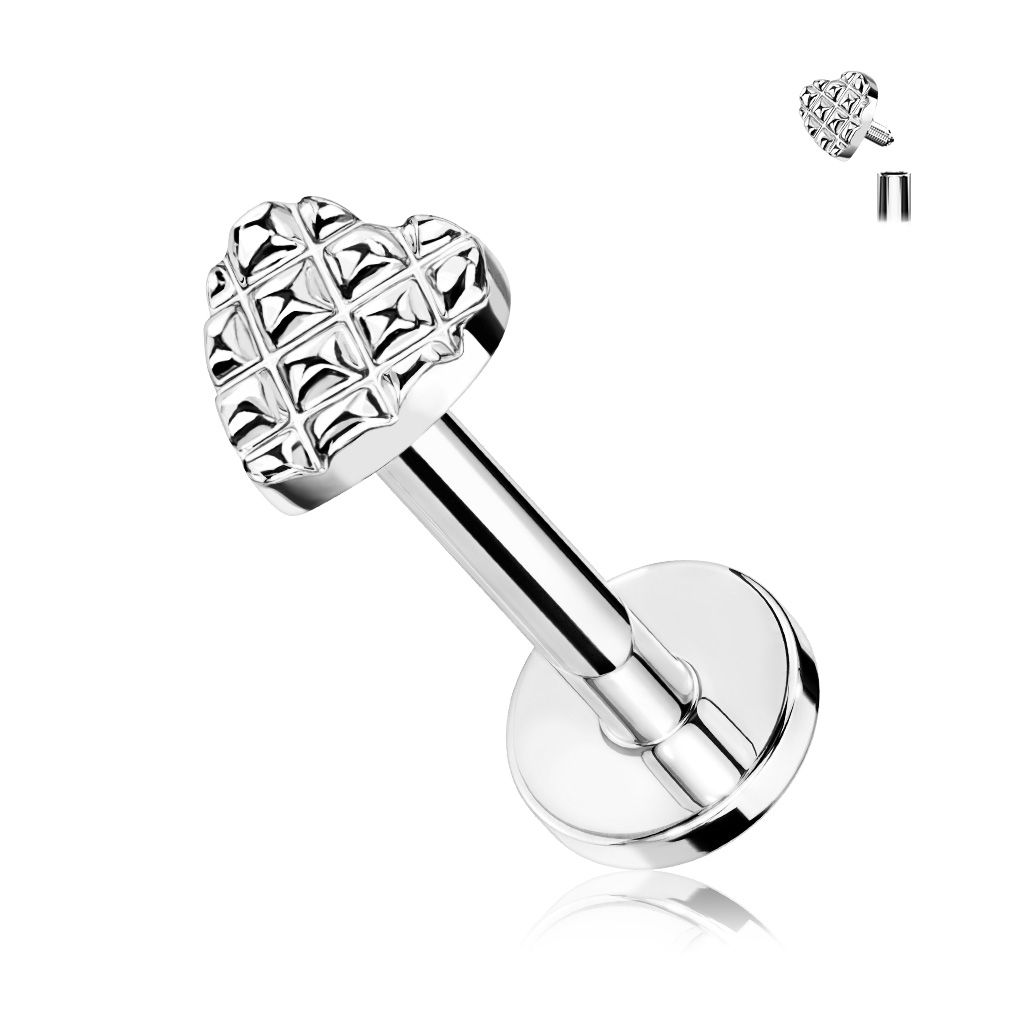 Levně Labreta / cartilage piercing - srdíčko (1,2 x 8 mm) - LB0036ST-1208