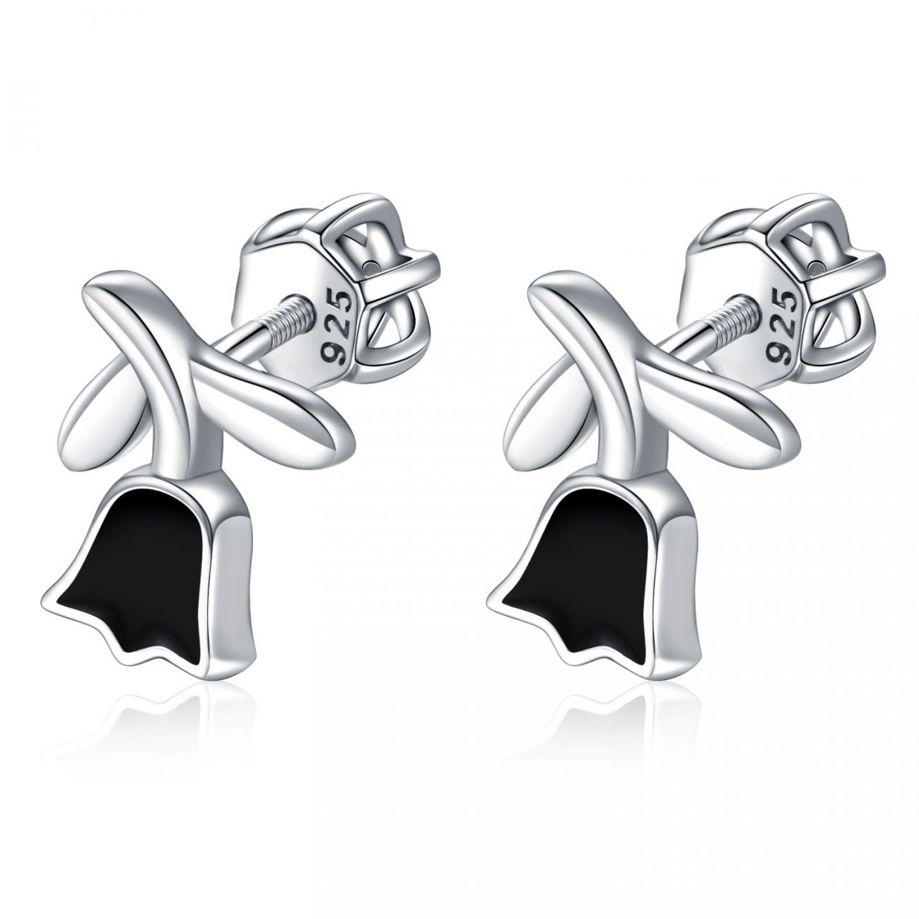 NUBIS Stříbrné šroubovací náušnice - kytičky - NB-3435