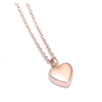 Náhrdelník - pamětní přívěsek, pietní přívěsek, přívěsek na popel srdíčko rose gold