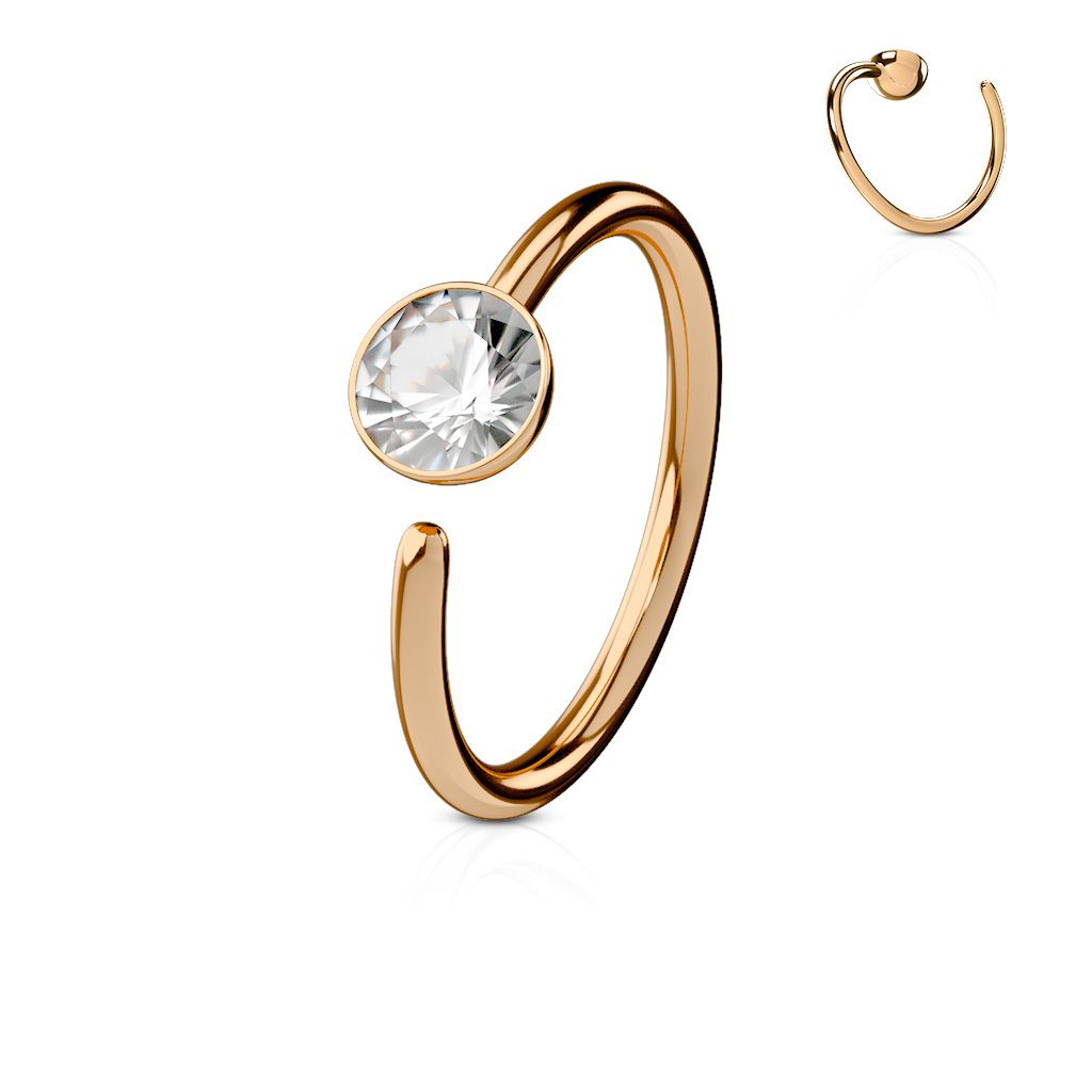 Zlacený piercing do nosu/ucha kruh - N0156