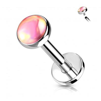 Labreta / piercing do brady (růžová 1,2 x 6 mm)