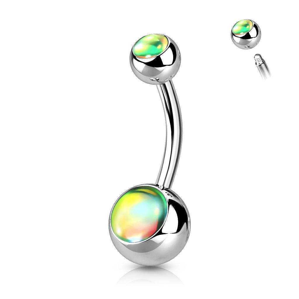 Piercing do pupíku - banánek (zelená) - BS0005-G