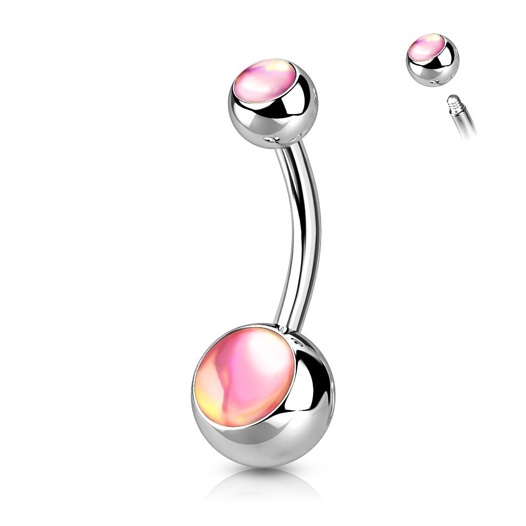 Piercing do pupíku - banánek (růžová) - BS0005-P