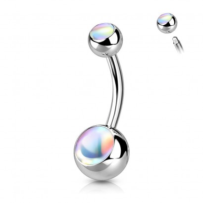 Piercing do pupíku - banánek (bílá)
