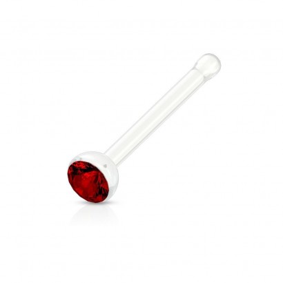 Akryátový piercing do nosu s kamínkem (červená)