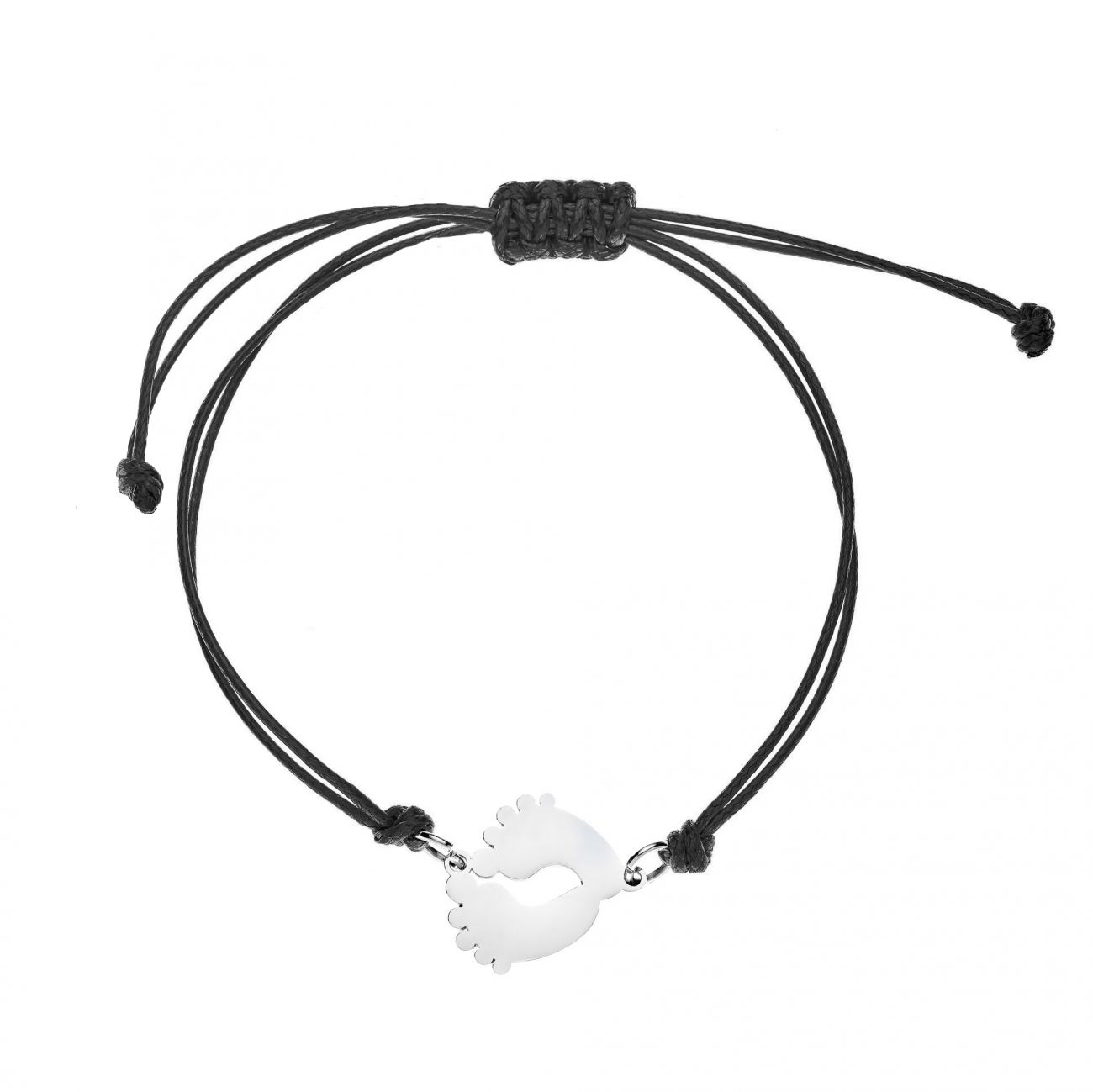 S4U Černý textilní náramek se stopami - ON008K