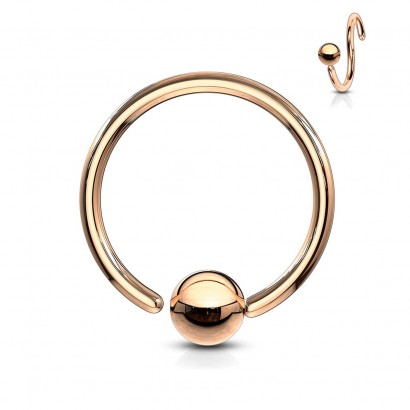 Piercing - kruh zlacený, kulička 3 mm (1,0 x 6 mm)
