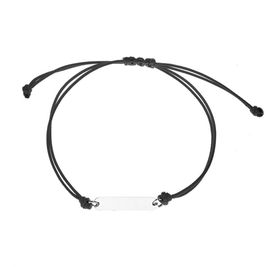 S4U Černý textilní náramek s destičkou - ON020K