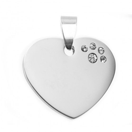Přívěsek srdíčko z chirurgické oceli se zirkony