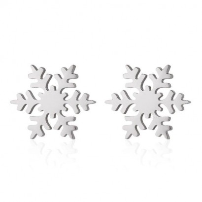 Ocelové náušnice sněhové vločky
