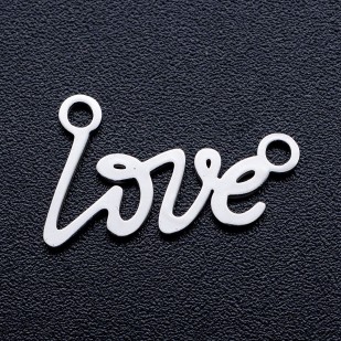 Ocelový přívěsek -  text LOVE