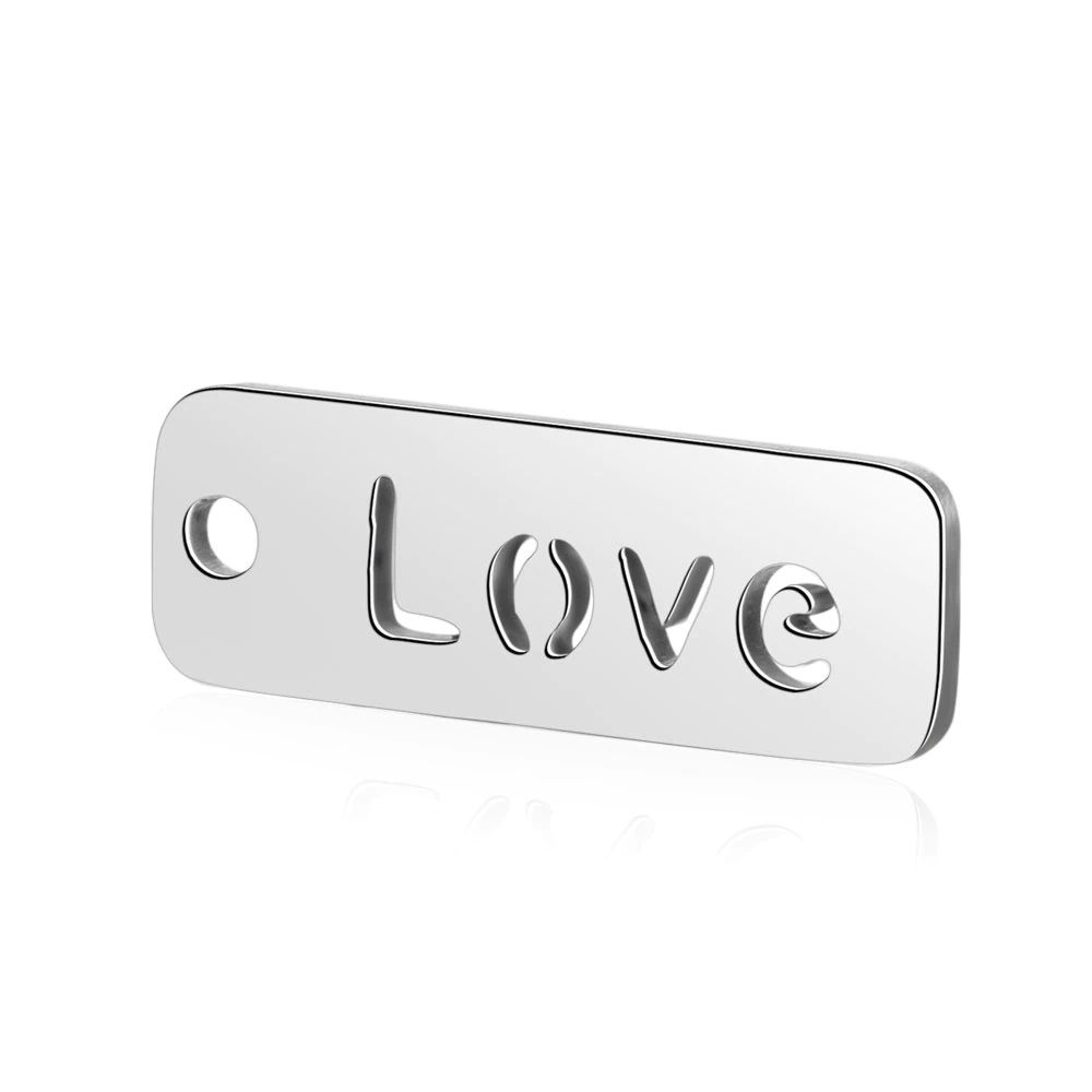 Levně S4U Ocelový přívěsek - destička s textem LOVE - OK1370-ST