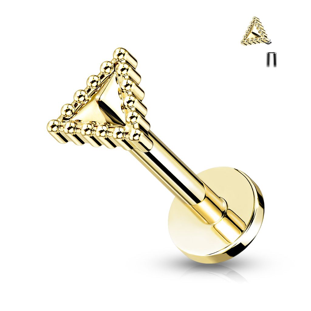 Levně S4U Labreta / cartilage piercing - trojúhelník (1,2 x 8 mm) - LB0037GD-1208