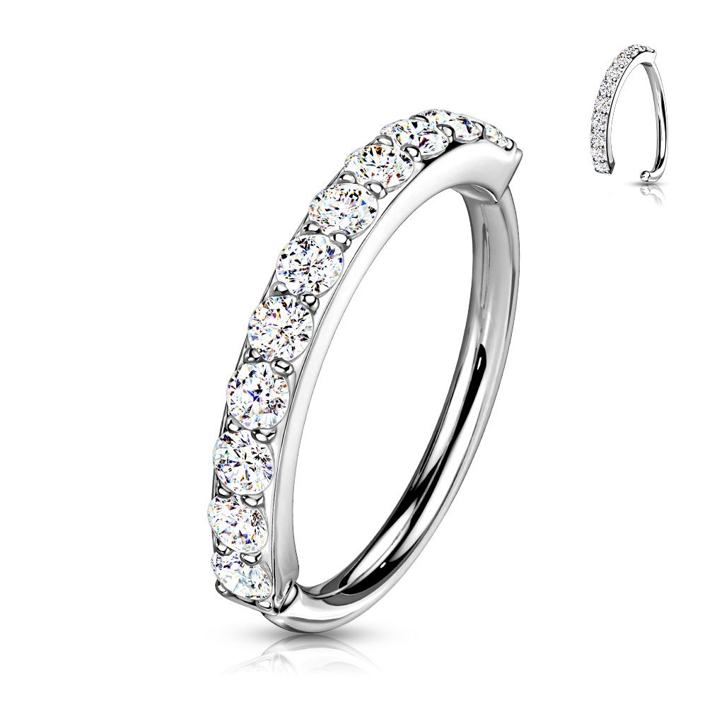 Levně Piercing do nosu / ucha se zirkony - NS0047ST-1208