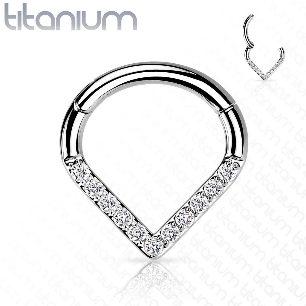 Piercing se zirkony - septum / helix / cartilage TITAN, 1,2 x 8 mm - TIT1133-1208