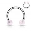 Piercing - podkova s vnitřním závitem (ametyst)