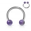 Piercing - podkova s vnitřním závitem (tyrkys)