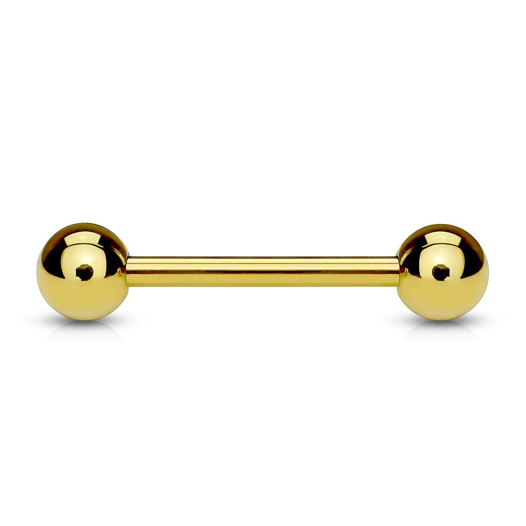 Levně Pozlacený piercing do jazyka (1,6 x 19 mm) - PJ01056-16195