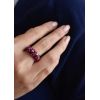 Stříbrný prsten s krystaly Swarovski červený 35031.3 cherry