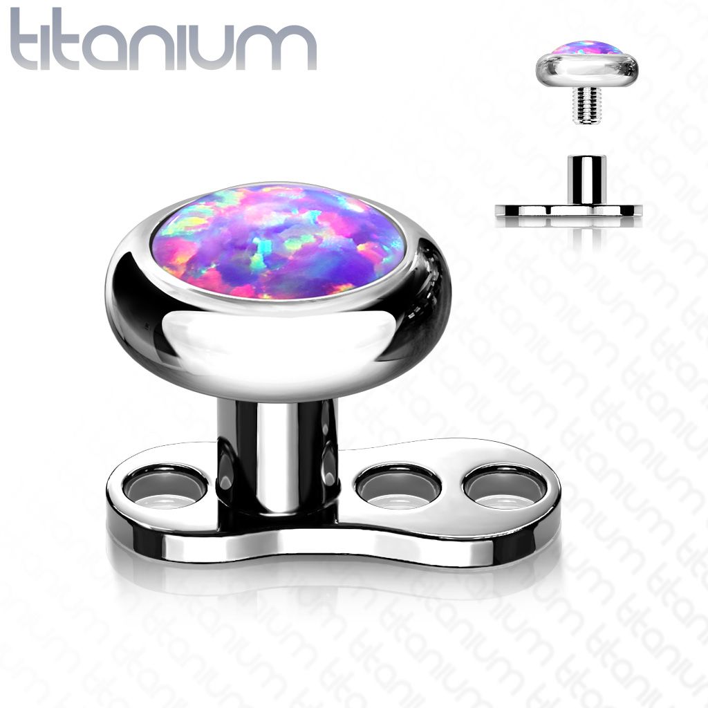 S4U Kompletní microdermal piercing 1,2 mm - opál (fialová) - MD029-OP38-04