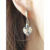 Stříbrné náušnice srdíčka s krystaly Crystals from Swarovski®, Silver Light