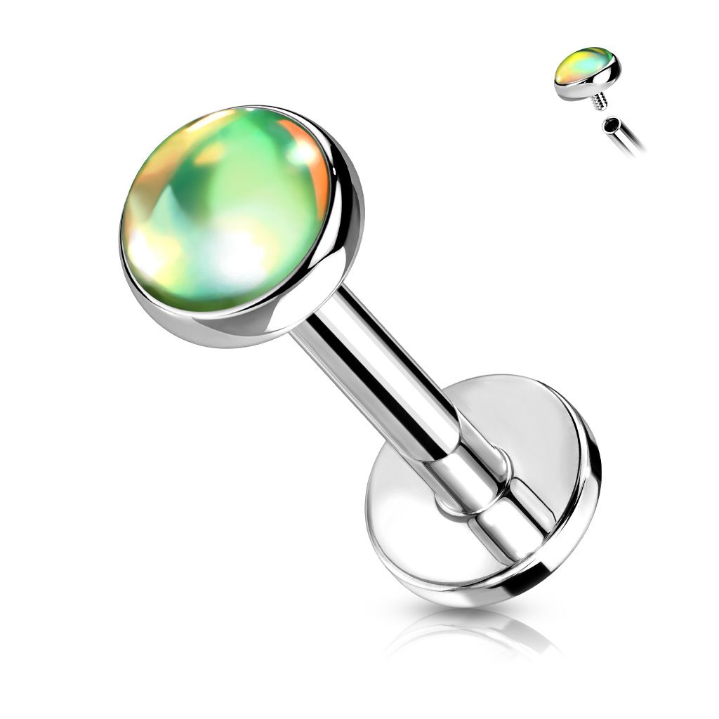 Levně Labreta / piercing do brady (zelená 1,2 x 6 mm) - LB1096-G