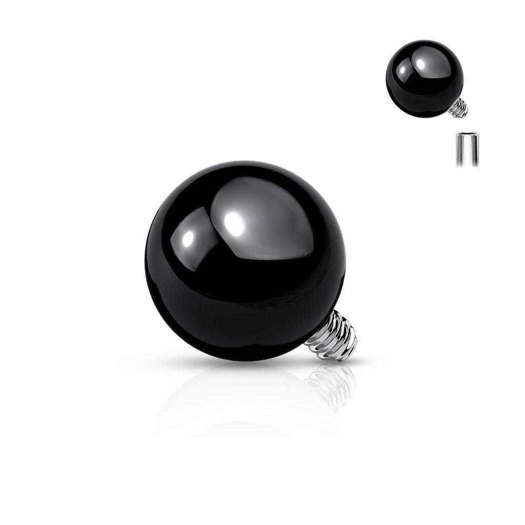 Levně S4U Ozdobná černá kulička k dermálu (4 mm) - MD015K-04