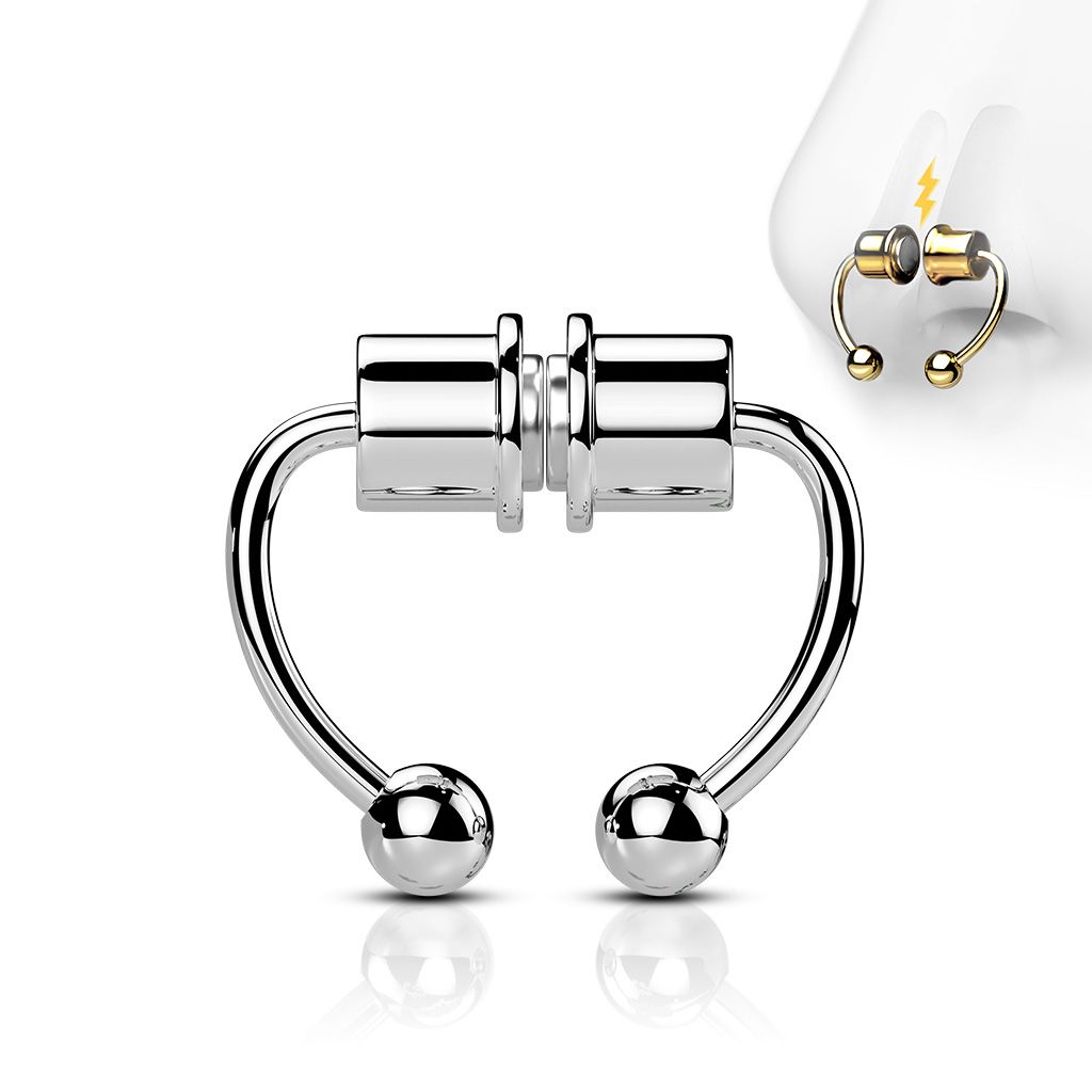 Levně Falešný magnetický septum piercing do nosu - NS0048-ST