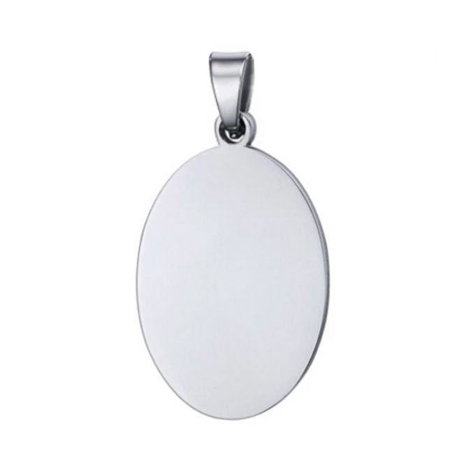 S4U Ocelový přívěsek - destička ovál 13 x 21 mm - DR1315