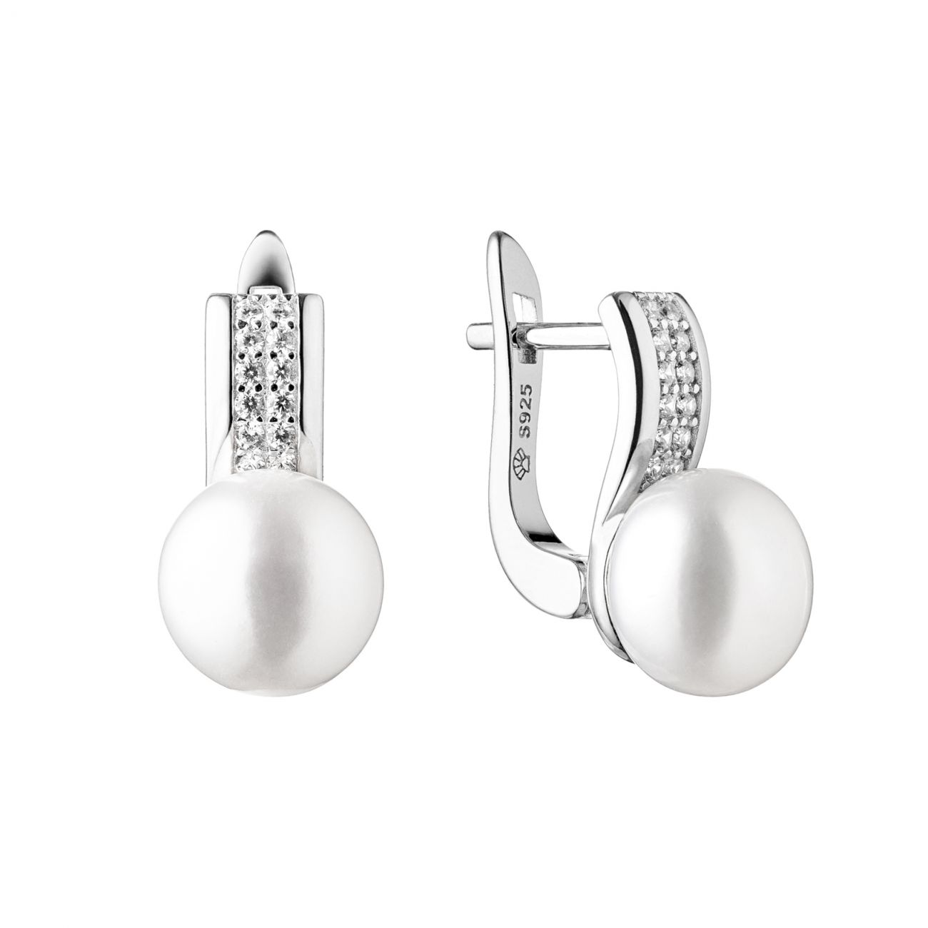 Perlové náušnice bílé přírodní perly - GA1041-WH