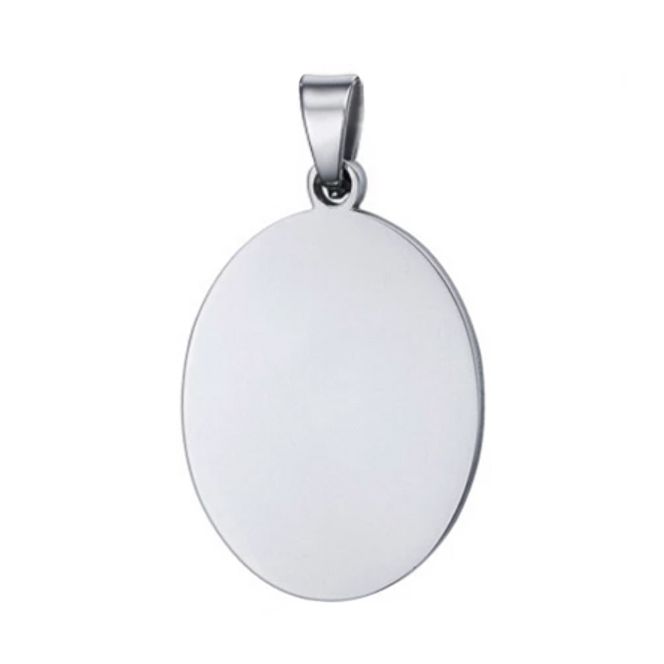 S4U Ocelový přívěsek - destička ovál 16 x 23 mm - DR1316