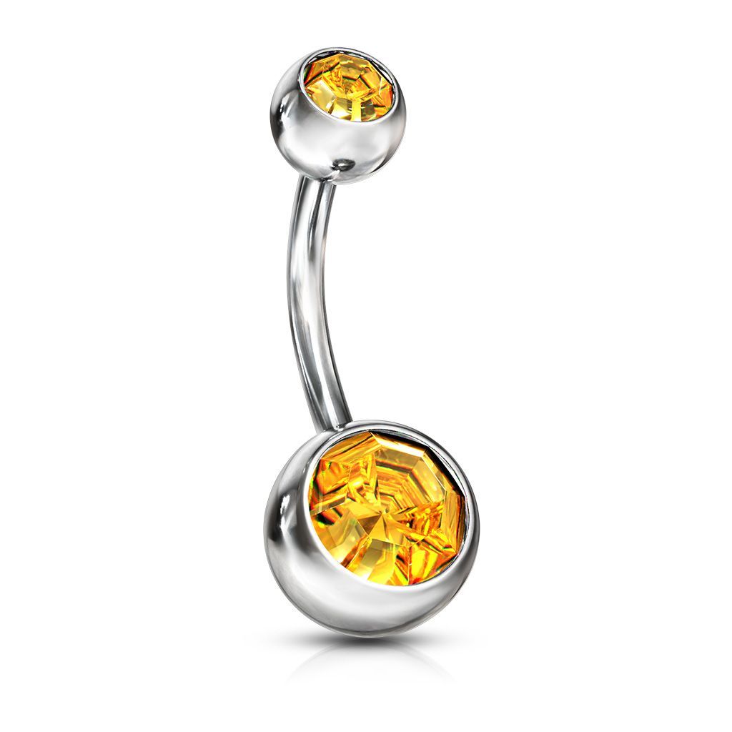 Piercing do pupíku - banánek (jantarově žlutá)