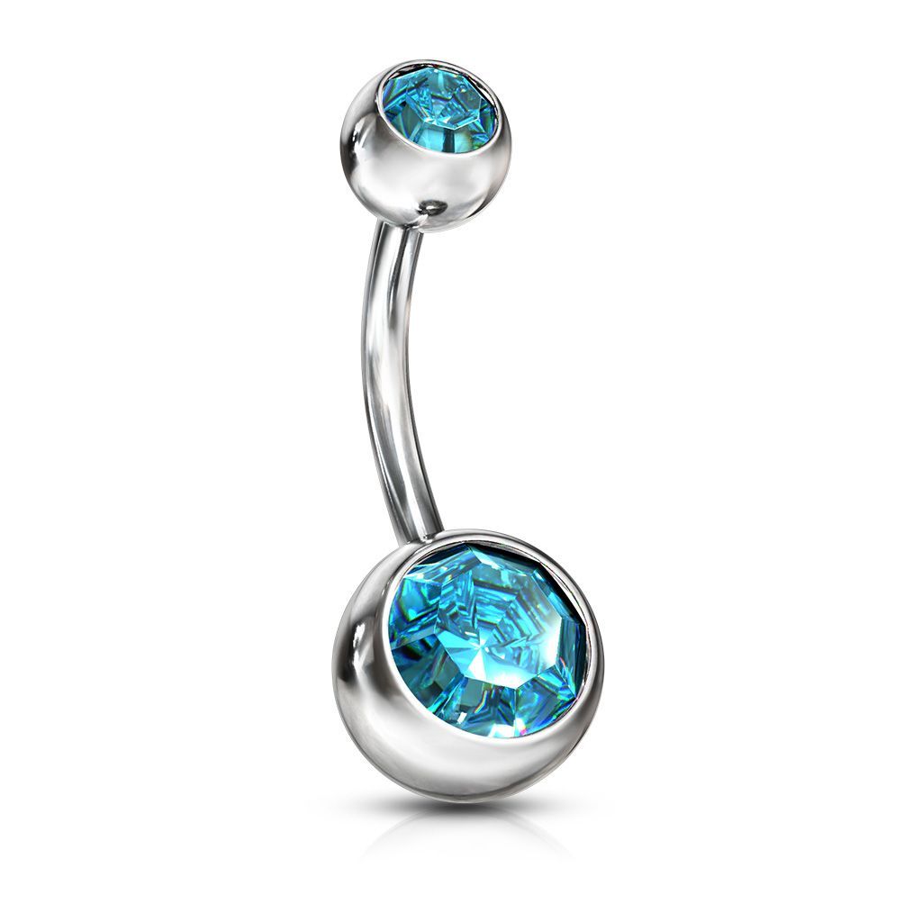 Levně Piercing do pupíku - banánek (tyrkysová)