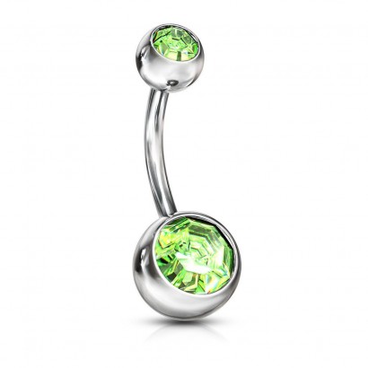 Piercing do pupíku - banánek (světle zelená)
