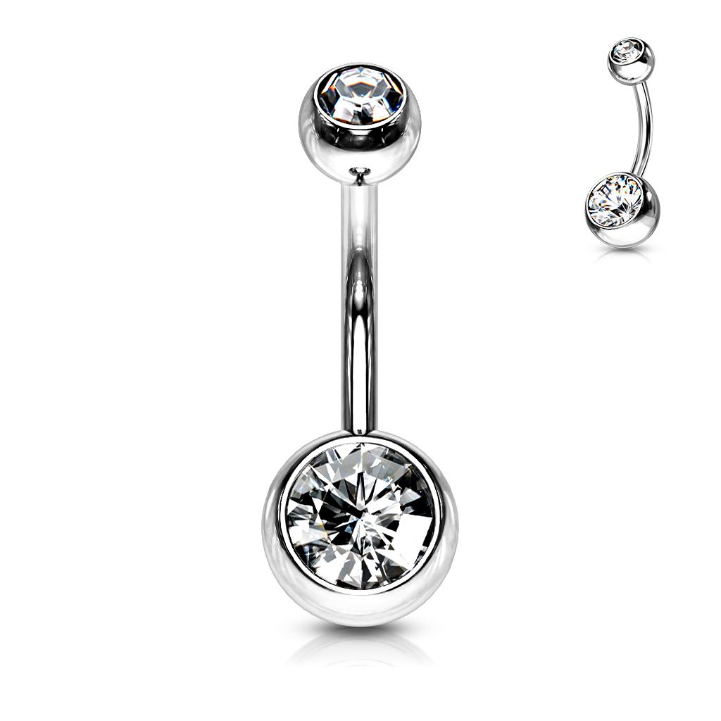 Levně Piercing do pupíku - banánek (čirá, 1,6 x 10 mm)