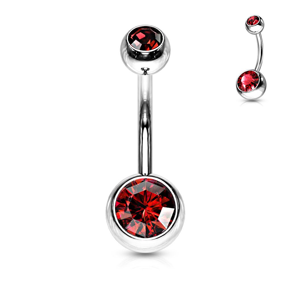 Levně Piercing do pupíku - banánek (červená)