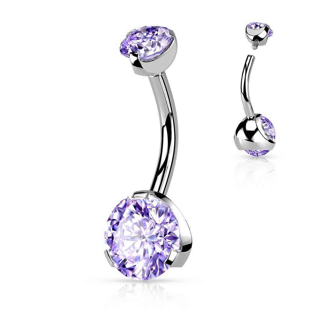 Levně Piercing do pupíku - vnitřní závit (světle fialová) - WP01197-TZ