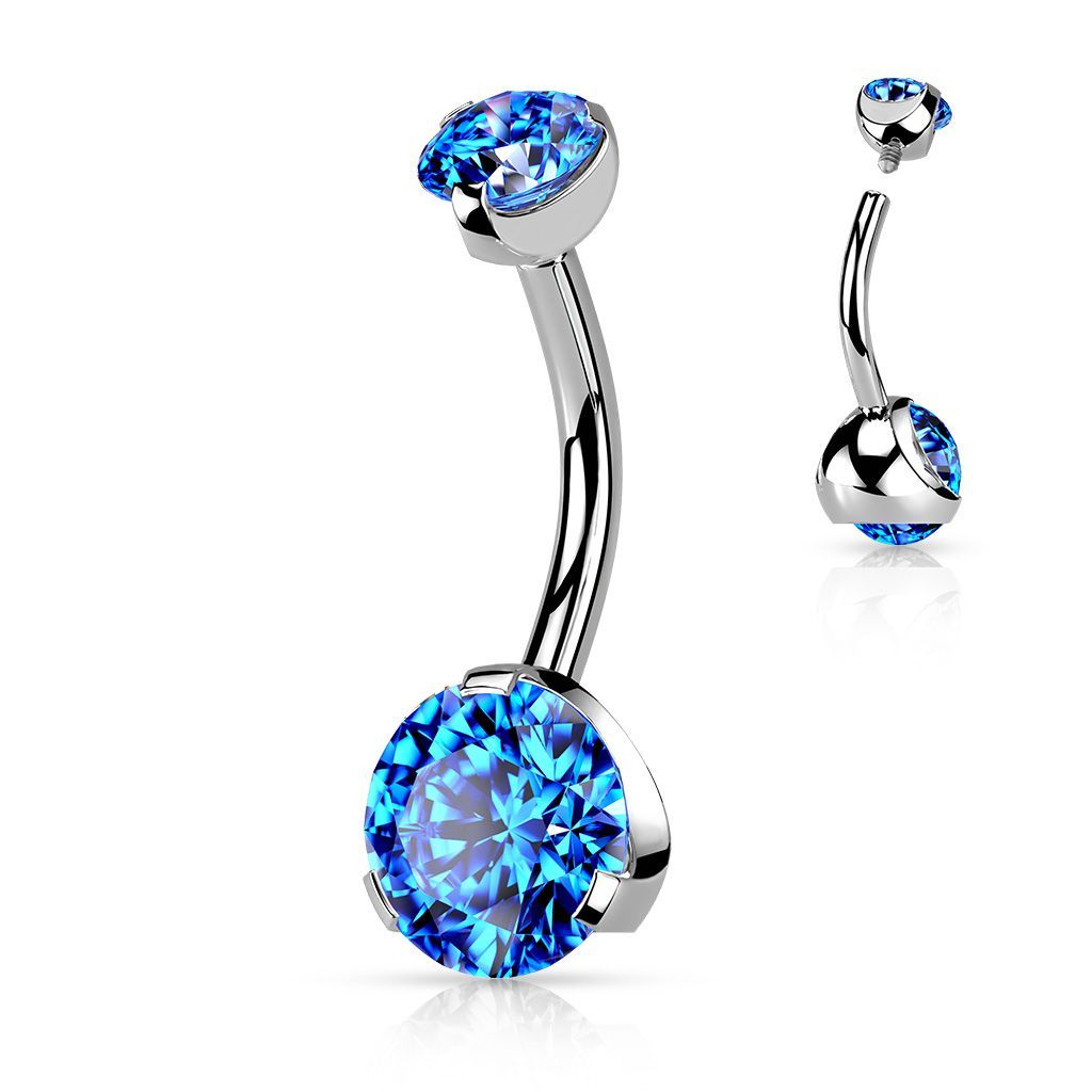 Levně Piercing do pupíku - vnitřní závit (tmavě modrá) - WP01197-B