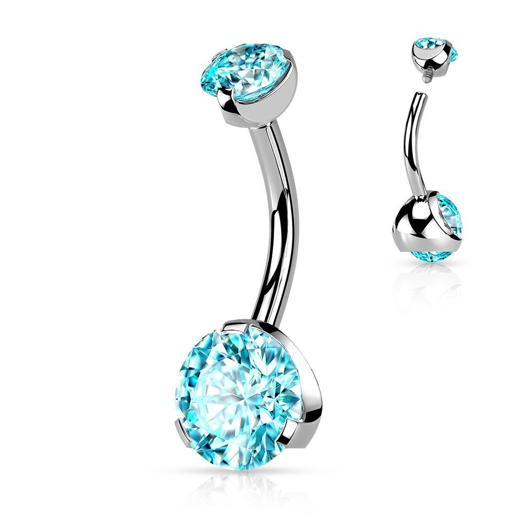 Piercing do pupíku - vnitřní závit (tyrkysová) - WP01197-Q