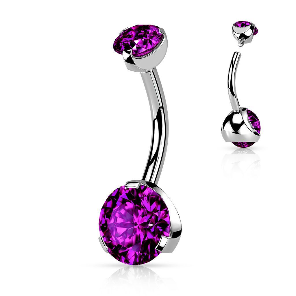 Levně Piercing do pupíku - vnitřní závit (vínové) - WP01197-A