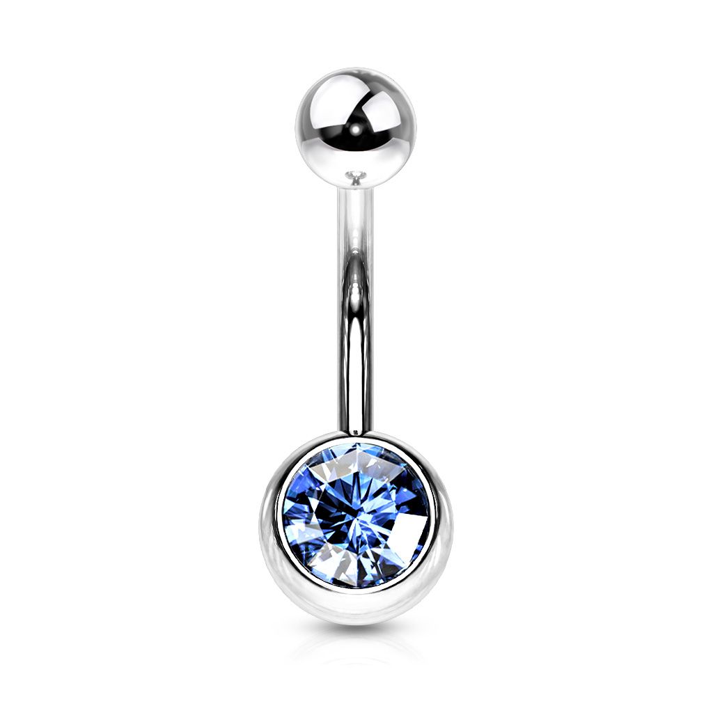 Piercing do pupíku - banánek (světle modrá) - BS01001-LB