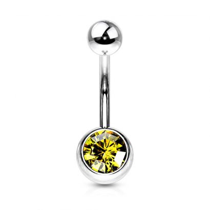 Piercing do pupíku - banánek (jantarově žlutá)